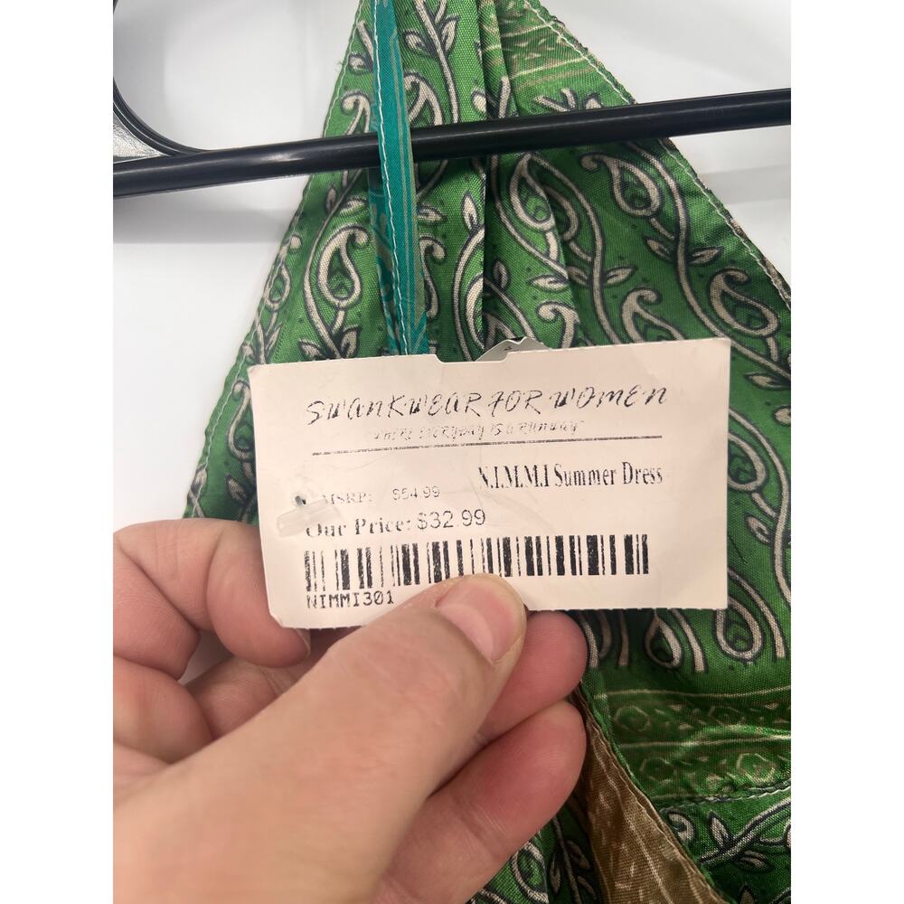 NWT NIMMI L Halter Handkerchief Midi Dress Layered Boho Fairy Hippie Floral Vaca - Picture 4 of 10